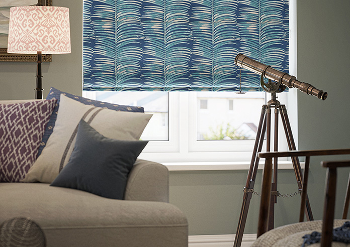 Melody Velvet, Blue Lagoon - Twist&Fit Roman Blind - Image 5